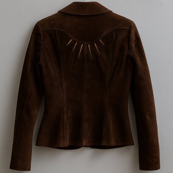 VINTAGE 100% Suede Leather Western Wear Rockabilly Cowboy Skirt Set - Picture 3 of 8